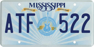 MS license plate ATF522