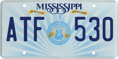 MS license plate ATF530