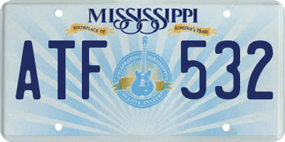 MS license plate ATF532
