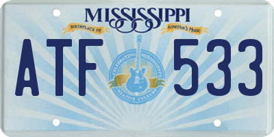 MS license plate ATF533