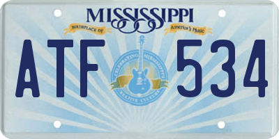 MS license plate ATF534