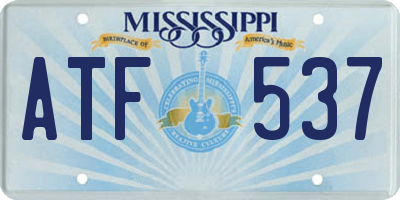 MS license plate ATF537