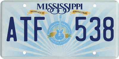 MS license plate ATF538