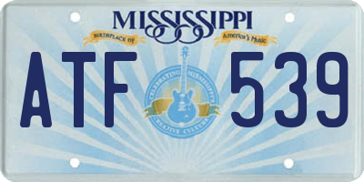 MS license plate ATF539