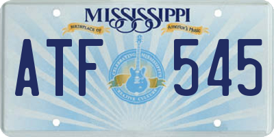 MS license plate ATF545