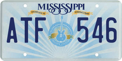 MS license plate ATF546