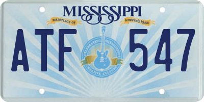MS license plate ATF547