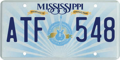 MS license plate ATF548