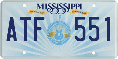 MS license plate ATF551