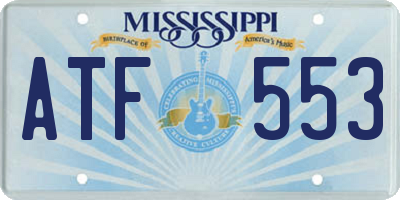 MS license plate ATF553