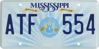 MS license plate ATF554
