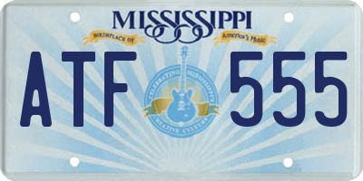 MS license plate ATF555