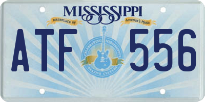 MS license plate ATF556