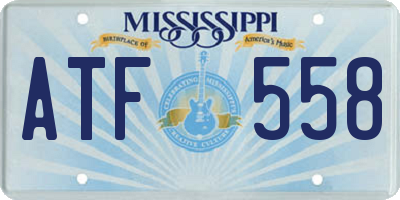 MS license plate ATF558