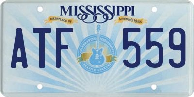 MS license plate ATF559