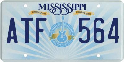 MS license plate ATF564