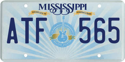 MS license plate ATF565
