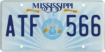 MS license plate ATF566