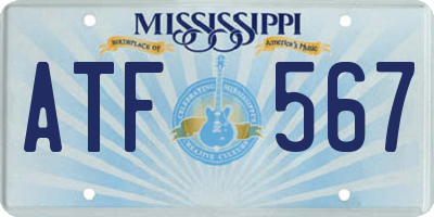 MS license plate ATF567