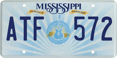 MS license plate ATF572