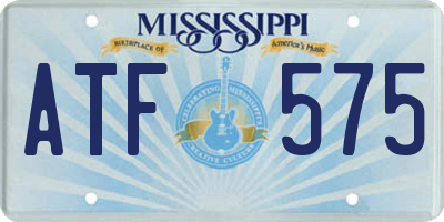 MS license plate ATF575