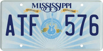 MS license plate ATF576