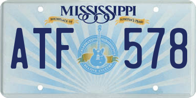 MS license plate ATF578