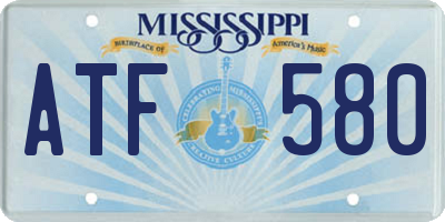 MS license plate ATF580
