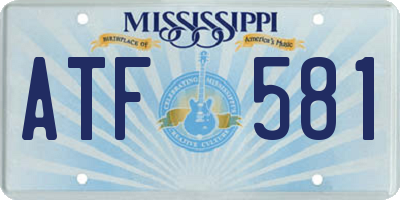 MS license plate ATF581