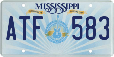 MS license plate ATF583