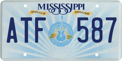 MS license plate ATF587