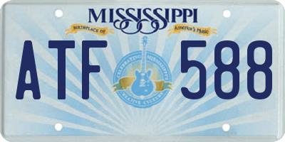 MS license plate ATF588