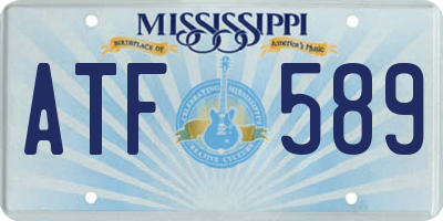 MS license plate ATF589