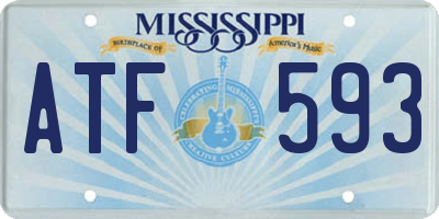 MS license plate ATF593
