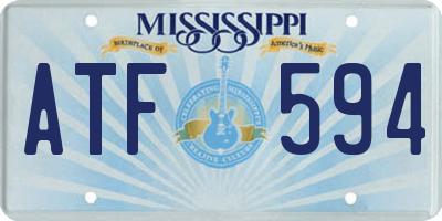 MS license plate ATF594