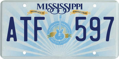 MS license plate ATF597