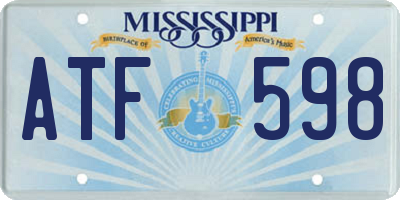 MS license plate ATF598