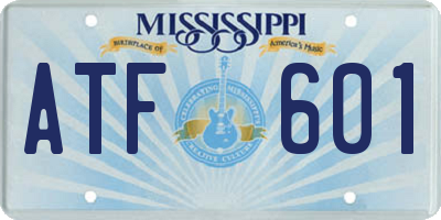 MS license plate ATF601