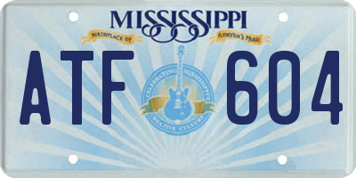 MS license plate ATF604