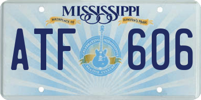 MS license plate ATF606