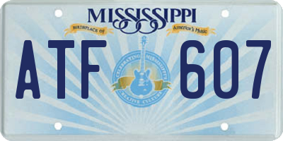 MS license plate ATF607