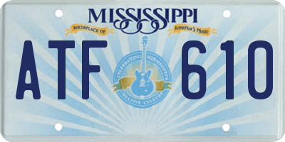 MS license plate ATF610