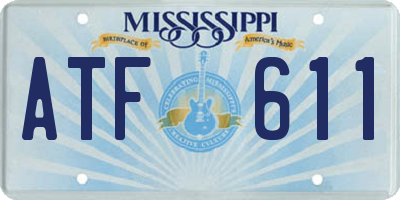 MS license plate ATF611