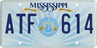 MS license plate ATF614