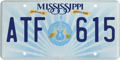 MS license plate ATF615