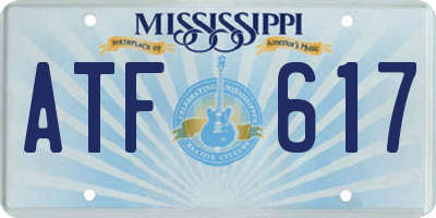 MS license plate ATF617
