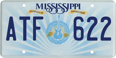 MS license plate ATF622