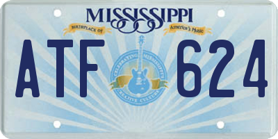 MS license plate ATF624