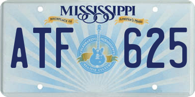 MS license plate ATF625
