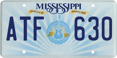 MS license plate ATF630